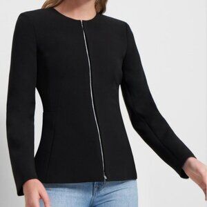 Theory Black Sculpture Blazer in Double Crepe, US 0